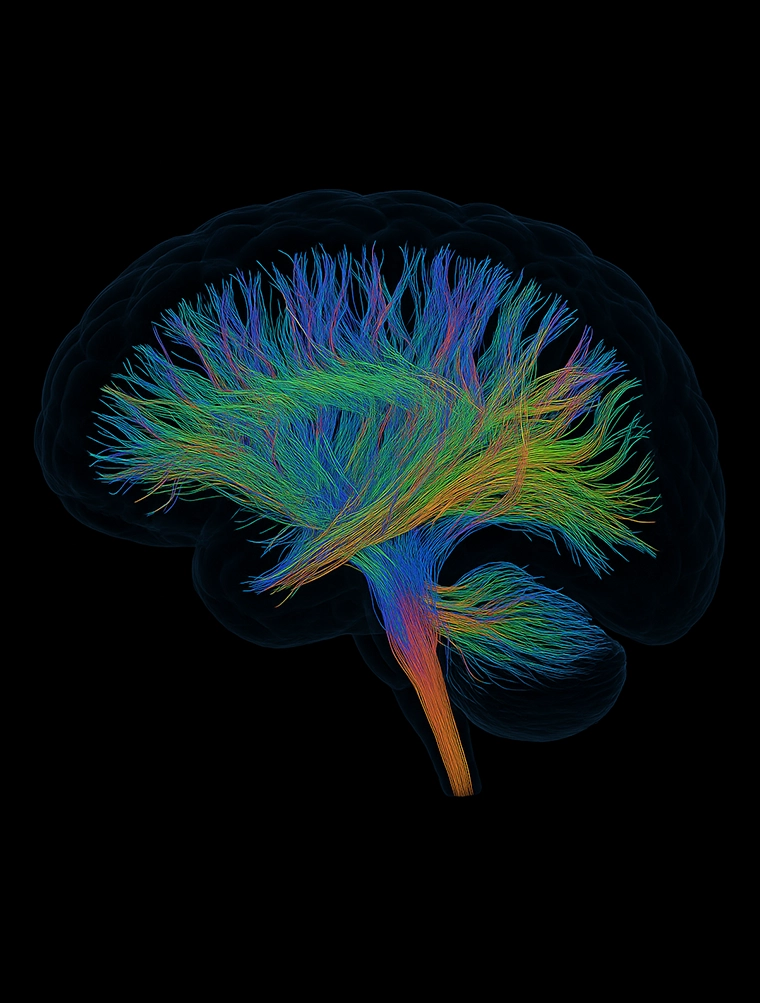 DTI scan of brain side profile