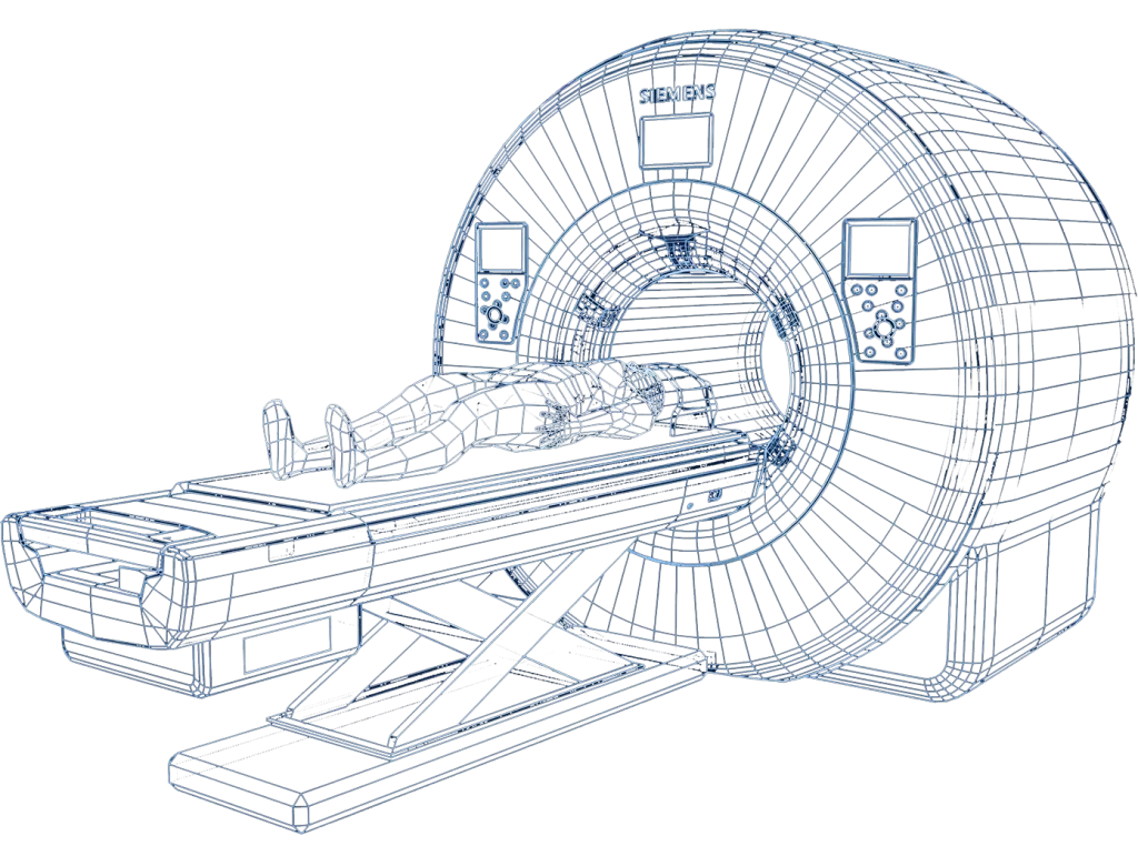 mri diagram person laying on mri